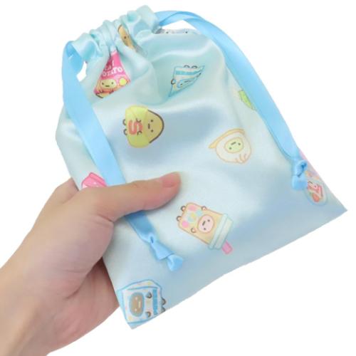すみっコぐらし 巾着袋 リボン巾着 きんちゃくポーチ わくわくたぴおかコンビニ サンエックス キャラクター グッズ メール便可
