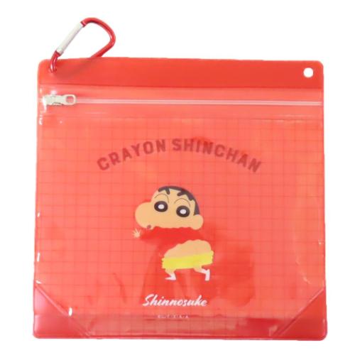 クレヨンしんちゃん クリアポーチ カラビナジッパーケース しんちゃん アニメキャラクター グッズ メール便可