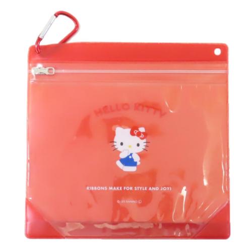 ハローキティ クリアポーチ カラビナジッパーケース サンリオ キャラクター グッズ メール便可
