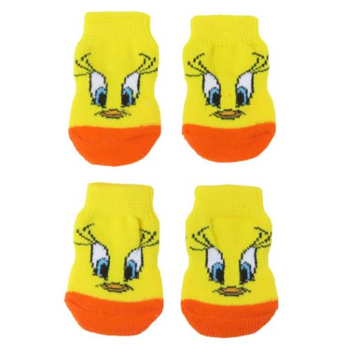 ルーニーテューンズ 犬用靴下 ペットソックス 4枚セット トゥイーティー LOONEY TUNES キャラクター グッズ メール便可