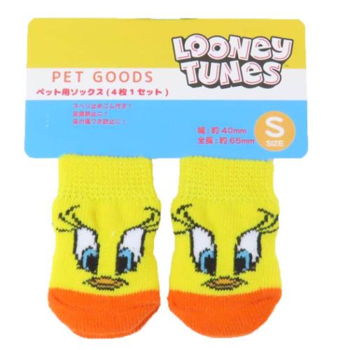 ルーニーテューンズ 犬用靴下 ペットソックス 4枚セット トゥイーティー LOONEY TUNES キャラクター グッズ メール便可