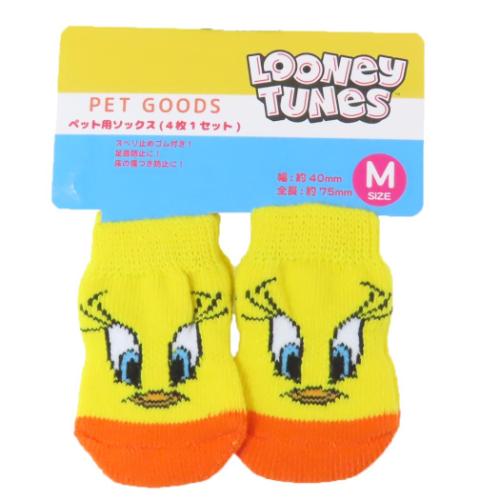 ルーニーテューンズ 犬用靴下 ペットソックス 4枚セット トゥイーティー LOONEY TUNES キャラクター グッズ メール便可