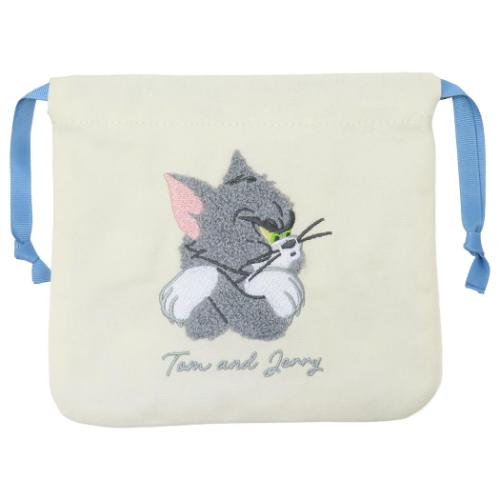 トムとジェリー 巾着袋 サガラ刺繍巾着ポーチ きんちゃくポーチ TM ワーナーブラザース キャラクター グッズ メール便可