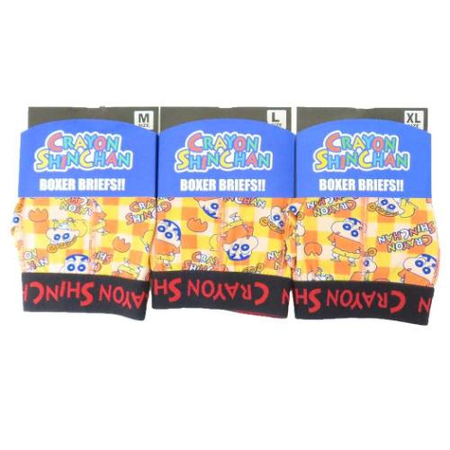 クレヨンしんちゃん 男性用下着 ボクサーブリーフ チェック アニメキャラクター グッズ メール便可