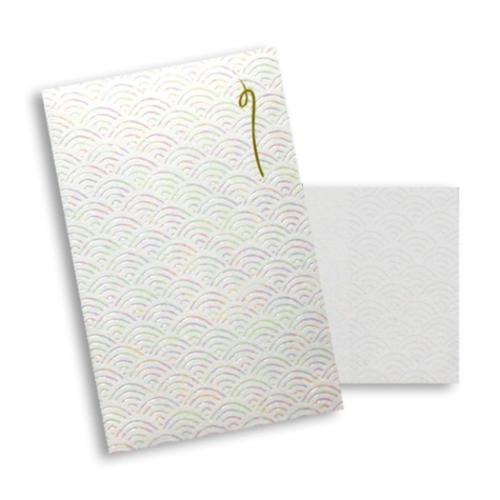 ROKKAKU ポチ袋 箔ぽち袋 メッセージカード付き 伝統柄 3セット入り なみ お年玉 お盆玉 グッズ メール便可