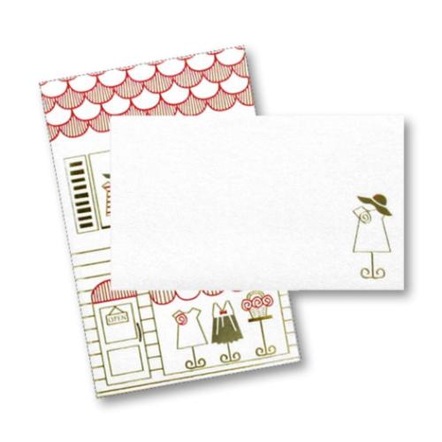 ROKKAKU ポチ袋 箔ぽち袋 メッセージカード付き 街並み 3セット入り ブティック お年玉 お盆玉 グッズ メール便可