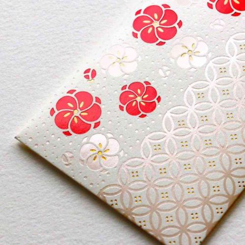 ROKKAKU ポチ袋 箔ぽち袋 やまとなでしこ 2枚入り 梅 お年玉 お盆玉 グッズ メール便可