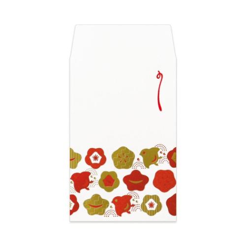 ROKKAKU ポチ袋 箔ぽち袋 縁起物ならべ 2枚入り 千鳥 梅 お年玉 お盆玉 グッズ メール便可