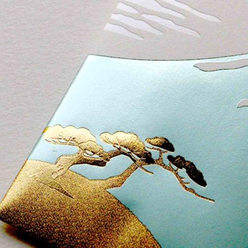 ROKKAKU ポチ袋 箔ぽち袋 やまかわうみ 2枚入り 山 お年玉 お盆玉 グッズ メール便可