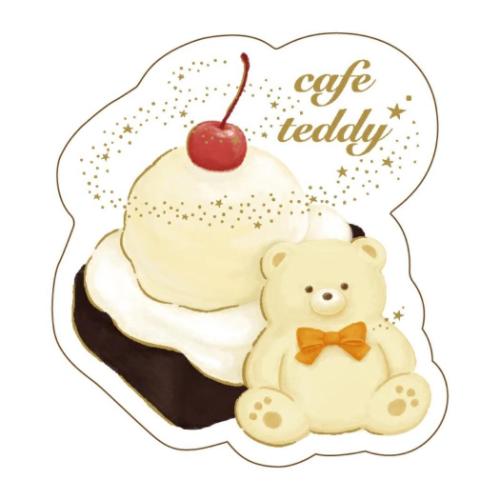ROKKAKU x cafe teddy ダイカットステッカー ステッカー ケーキ スマホデコ デコステッカー グッズ メール便可