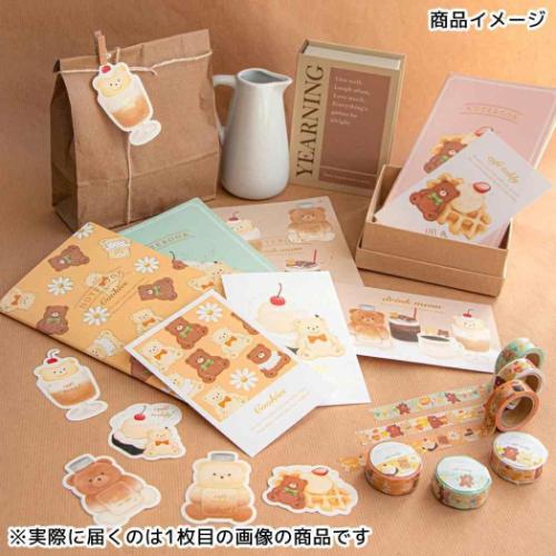 ROKKAKU x cafe teddy ダイカットステッカー ステッカー ケーキ スマホデコ デコステッカー グッズ メール便可