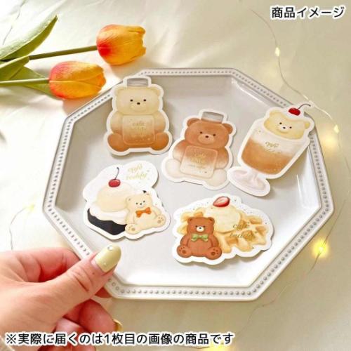 ROKKAKU x cafe teddy ダイカットステッカー ステッカー ワッフル スマホデコ デコステッカー グッズ メール便可