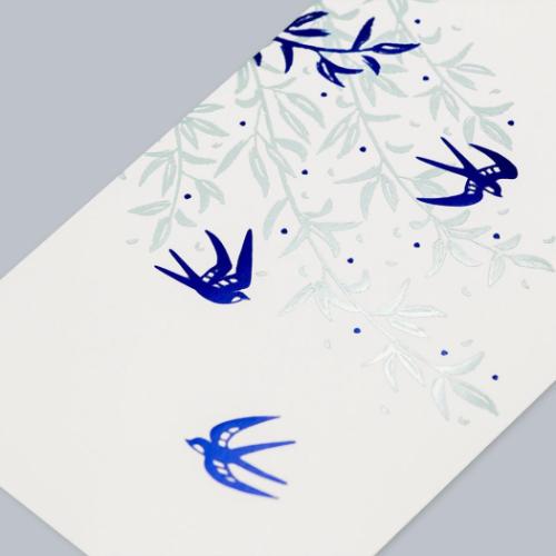 ROKKAKU ポチ袋 箔ぽち袋 花さんぽ 2枚入り つばめ お年玉 お盆玉 グッズ メール便可