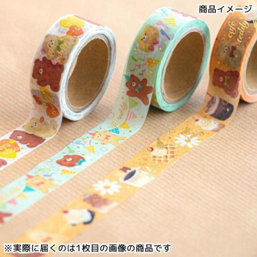 ROKKAKU x cafe teddy マスキングテープ 15mm マステ パーティ 手帳デコ デコレーション グッズ メール便可