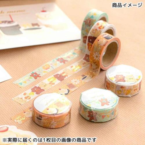 ROKKAKU x cafe teddy マスキングテープ 15mm マステ パーティ 手帳デコ デコレーション グッズ メール便可