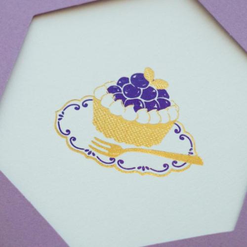 ROKKAKU CARD グリーティングカード メッセージカード ごほうびスイーツ ブルーベリータルト カード＆封筒 グッズ メール便可