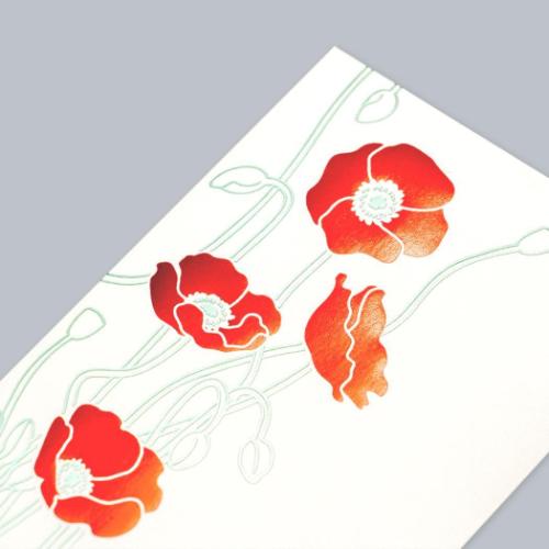 ROKKAKU ポチ袋 箔ぽち袋 花だより 2枚入り ポピー お年玉 お盆玉 グッズ メール便可