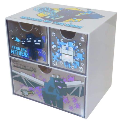 マインクラフト 卓上収納 キャラチェスト グレー Minecraft ゲームキャラクター グッズ