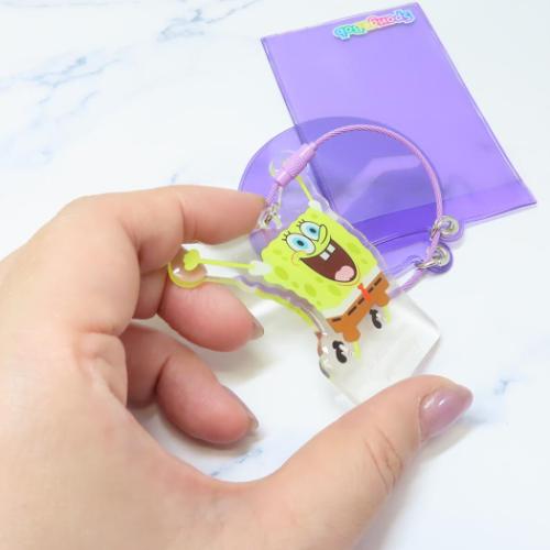 スポンジボブ カードケース チェキ収納＆バッジホルダー PU キャラクター グッズ メール便可
