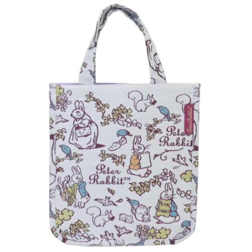 ピーターラビット ランチトート ジャガード織りミニバッグ ドローイングガーデン 絵本キャラクター グッズ