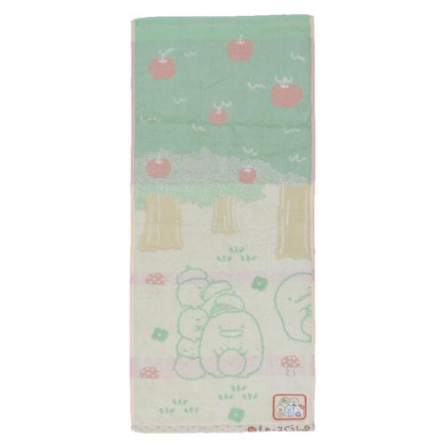 すみっコぐらし フェイスタオル 無撚糸パイルジャガードロングタオル ワクワクピクニック サンエックス キャラクター グッズ メール便可