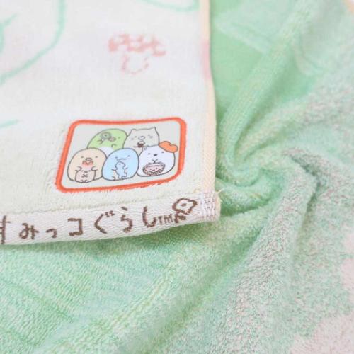 すみっコぐらし フェイスタオル 無撚糸パイルジャガードロングタオル ワクワクピクニック サンエックス キャラクター グッズ メール便可
