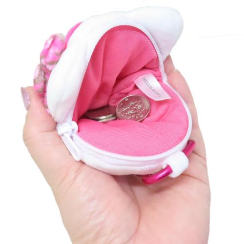 ハローキティ ミニポーチ カラビナ付きぬいぐるみファスナーマスコット ヒョウ柄 サンリオ キャラクター グッズ