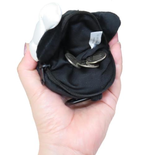 ハローキティ ミニポーチ カラビナ付きぬいぐるみファスナーマスコット モノクロ サンリオ キャラクター グッズ