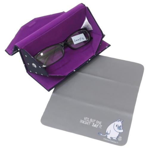 ムーミン 眼鏡ケース ジャガード折りたたみメガネケース クロス付き 北欧 キャラクター グッズ メール便可