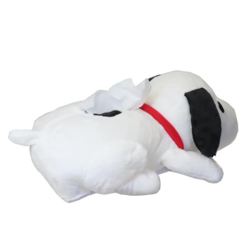 スヌーピー ボックスティッシュケース 這い型ティッシュカバー 黒 ピーナッツ キャラクター グッズ