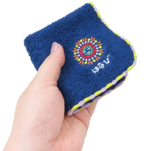 おえかきさん ミニタオル ワンポイント刺繍ハンカチタオル はなびさん 汗拭きタオル グッズ メール便可