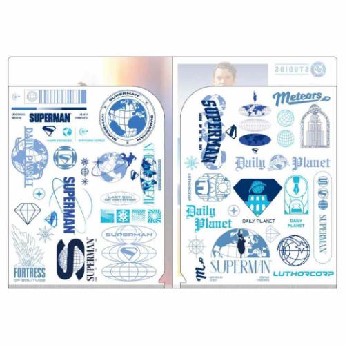 SUPERMAN スーパーマン ポケットファイル Wポケットクリアファイル A4 DCコミック 映画キャラクター グッズ メール便可