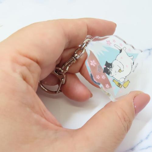 キーリング アクリルキーホルダー マツネコ桜富士 和風 日本 グッズ メール便可