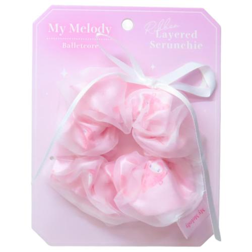 マイメロディ ヘアアクセ リボンレイヤードシュシュ バレエコア サンリオ キャラクター グッズ メール便可