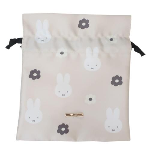 ミッフィー 巾着袋 きんちゃくポーチ モノクロシリーズ ディックブルーナ 絵本キャラクター グッズ メール便可