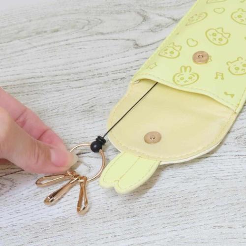 ちいかわ キーカバー リール付きキーケース うさぎ イエロー キャラクター グッズ メール便可
