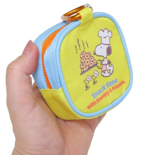 スヌーピー ミニポーチ カラビナ付ミニポーチ snack time ピーナッツ キャラクター グッズ