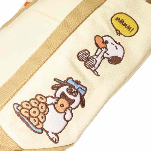 スヌーピー トートバッグ 刺繍トートバッグ snack time ピーナッツ キャラクター グッズ