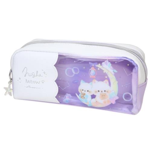 ナイトミャウ ペンポーチ ツインファスナーペンケース ムーン 大容量 かわいい グッズ