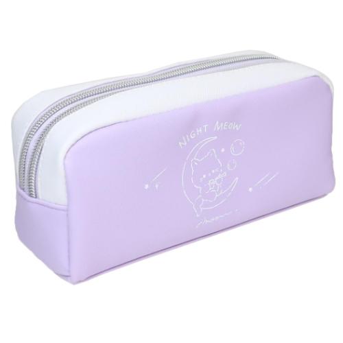 ナイトミャウ ペンポーチ ツインファスナーペンケース ムーン 大容量 かわいい グッズ