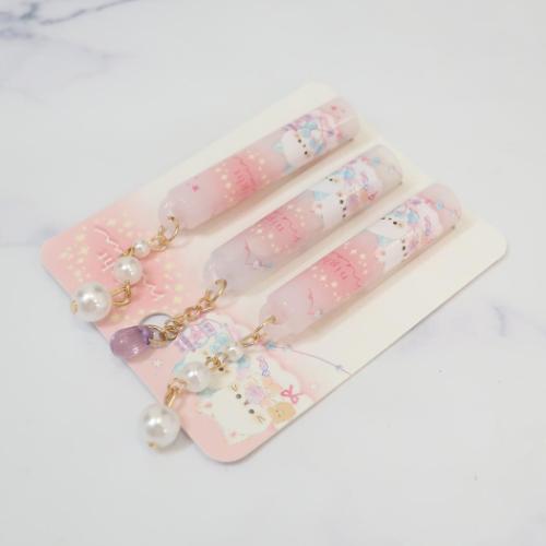 ナイトミャウ 鉛筆キャップ チャーム付き鉛筆キャップ えんぴつカバー3本セット ハンドメイド かわいい グッズ メール便可