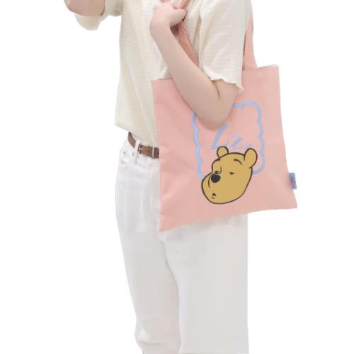 くまのプーさん 手提げかばん 刺繍カラートートバッグ フェイス ディズニー キャラクター グッズ メール便可