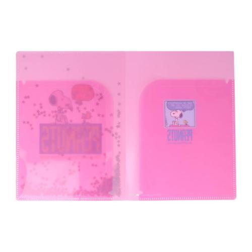 スヌーピー A5クリアファイル スパンコール入クリアファイルW A5 コミカルシーンズ ピンク ピーナッツ キャラクター グッズ メール便可
