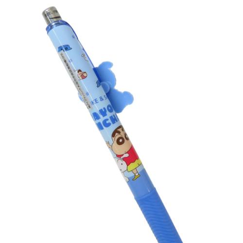 クレヨンしんちゃん カラーペン マスコット付きゲルペン シロしんちゃん ブルー アニメキャラクター グッズ メール便可