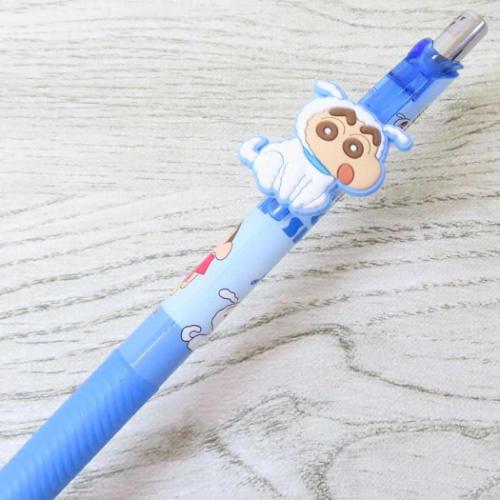 クレヨンしんちゃん カラーペン マスコット付きゲルペン シロしんちゃん ブルー アニメキャラクター グッズ メール便可