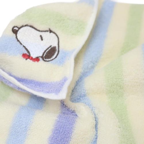 スヌーピー ミニタオル ジャガードハンカチタオル マルチボーダーBL リボン ピーナッツ キャラクター グッズ メール便可