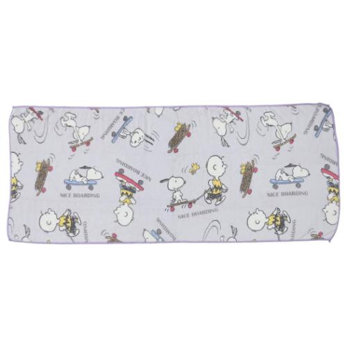 スヌーピー 速乾フェイスタオル クイックドライビッグフェイスタオル スケボー ピーナッツ キャラクター グッズ