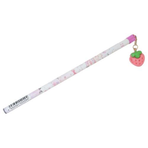 鉛筆 ポップチャーム付きえんぴつ 2B 丸軸 スイートピンクタイム 小学生 かわいい グッズ メール便可