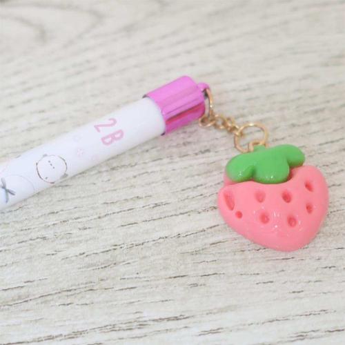 鉛筆 ポップチャーム付きえんぴつ 2B 丸軸 スイートピンクタイム 小学生 かわいい グッズ メール便可