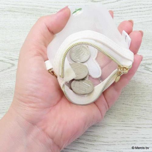 ミッフィー ミニポーチ マイクロミニポーチ BRUNA MESH ホワイト ディックブルーナ 絵本キャラクター グッズ